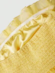 GENKIRA 素色荷葉邊抹胸上衣 - 黃色 - 查看 6