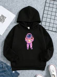 Áo nỉ in hình phi hành gia dành cho bé gái tuổi teen - màu đen - Xem 1