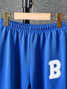 Cậu bé Tween Đồ họa Chữ cái Hai âm Áo khoác Đại học & Quần nỉ Không có áo Hoodie - Màu xanh hải quân - Xem 6