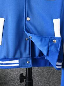 Cậu bé Tween Đồ họa Chữ cái Hai âm Áo khoác Đại học & Quần nỉ Không có áo Hoodie - Màu xanh hải quân - Xem 7