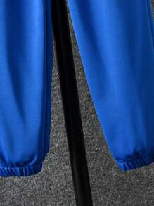 Cậu bé Tween Đồ họa Chữ cái Hai âm Áo khoác Đại học & Quần nỉ Không có áo Hoodie - Màu xanh hải quân - Xem 8