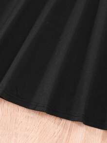 SHEIN 女大童吊帶洋裝&蝴蝶圖案落肩袖連帽衫 - 彩色 - 查看 3