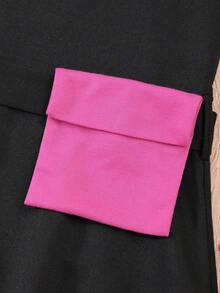 SHEIN 女大童吊帶洋裝&蝴蝶圖案落肩袖連帽衫 - 彩色 - 查看 4