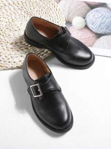 Boys Buckle Decor Flats For Outdoor - Black - View 1