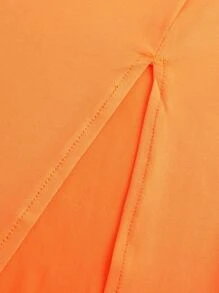 SHEIN Tween Girl Cut Out Split Hem Dress - Orange - View 3