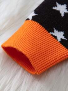 Baby Girl Bear Pattern Contrast Trim Jumper - Multicolor - View 3