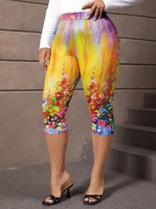 EMERY ROSE Plus Floral Print Leggings - Multicolor - View 1