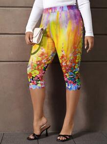 EMERY ROSE Plus Floral Print Leggings - Multicolor - View 3