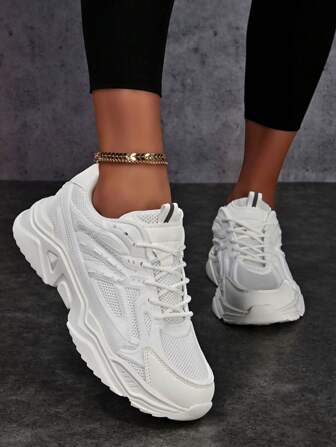 女性戶外舒服的透氣低幫繫帶競技鞋網球運動鞋