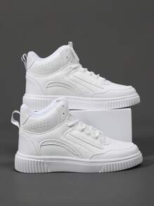 Thoải mái Trắng Kích thước lớn Nam Cao-top Thể thao Giày thể thao - trắng - Xem 2