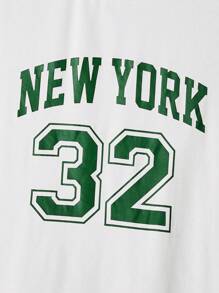 Manfinity Campus Court 男士字母圖案T恤&腰部抽繩短褲 - 彩色 - 查看 5