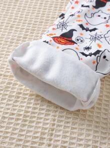 SHEIN 女小童萬聖印花衛褲 - 白色 - 查看 5