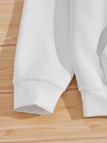 Manfinity NXTstreet 宽松版型男款拉链保暖内衬连帽运动衫 - 白色 - 查看 4