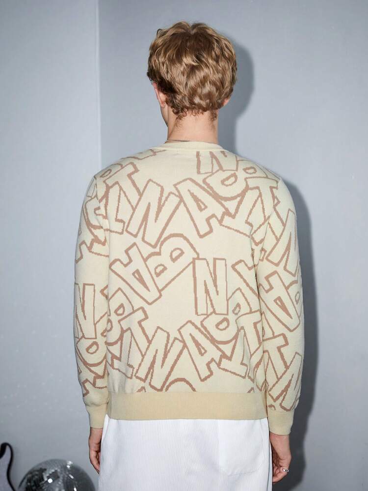 Men Letter Pattern Sweater