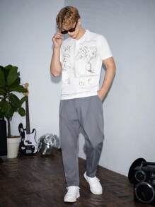 Manfinity RebelGame Men Radish Print Polo Shirt - White - View 4