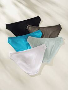 SHEIN 5pack Plain Simple Brief - Multicolor - View 2