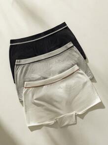 SHEIN 3入組撞色滾邊平角褲 - 彩色 - 查看 5