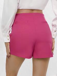 Solid High Waist Skort - Hot Pink - View 2