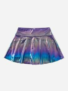 SHEIN ICON 鐳射PU皮革喇叭半身裙 - 彩色 - 查看 5