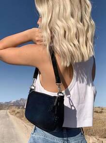 INAWLY Solid Crop Tank Top