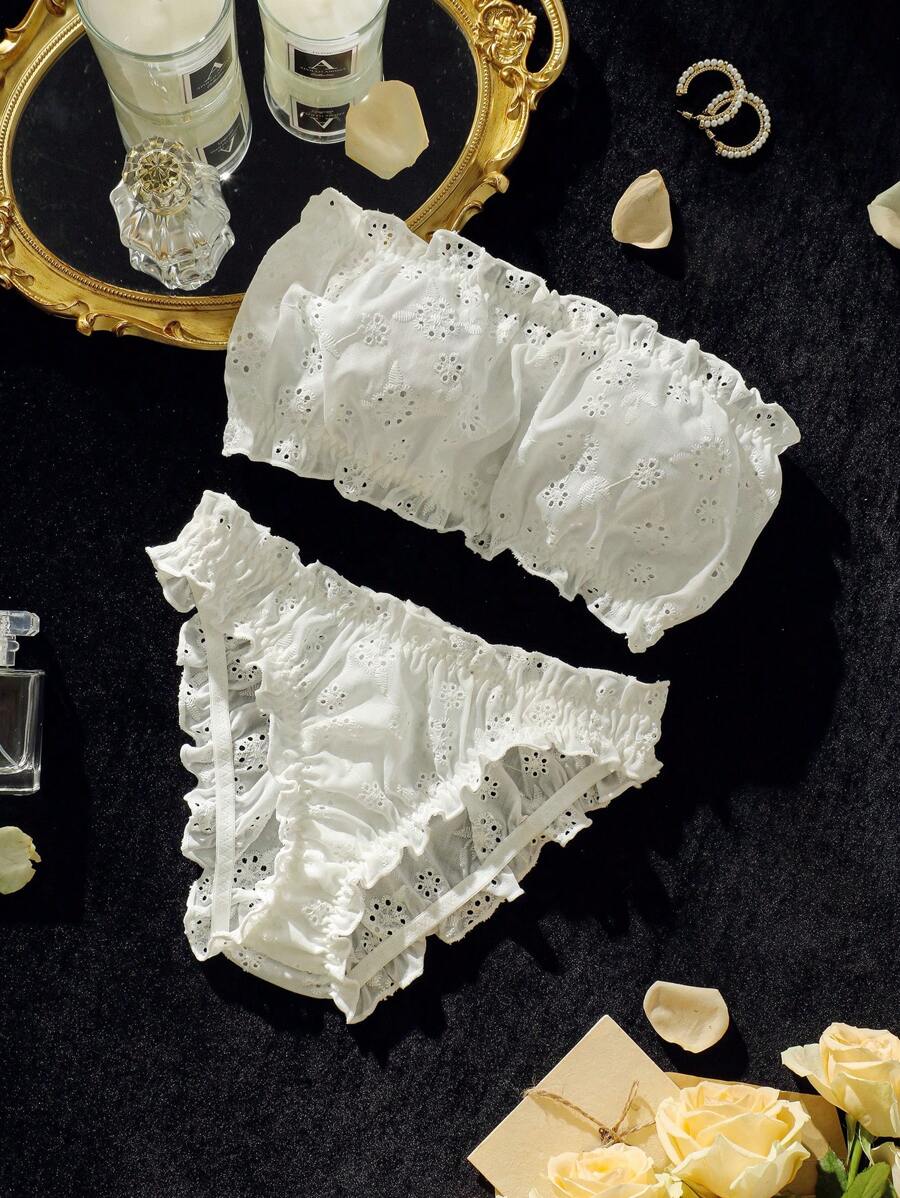 Lá sen tỉa Schiffy Bộ đồ lót Bandeau - trắng - Xem 1