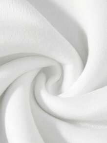 SHEIN EZwear Slogan Áo nỉ lót nhiệt họa tiết COOL MOMS CLUB - trắng - Xem 3