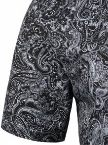 Manfinity LEGND Men Paisley Print Shirt Slim Fit Short Sleeve Button Up Graphic Floral Art Shirt For Husband - Multicolor - View 8