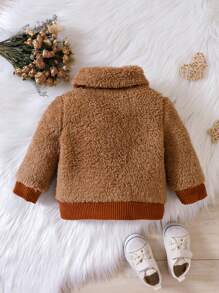 鈕扣純色嬰童（女）夾克 - 彩色 - 查看 2