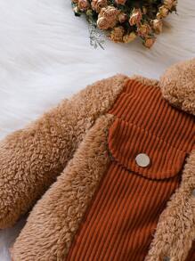 鈕扣純色嬰童（女）夾克 - 彩色 - 查看 4