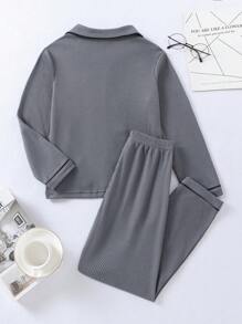 Roupão casual básico infantojuvenil masculino em Patchwork Xadrez com Botões