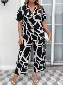 Calvaya Hơn In Toàn bộ Áo sơ mi & Quần ống rộng - Đen và trắng - Xem 7