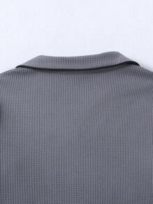 Roupão casual básico infantojuvenil masculino em Patchwork Xadrez com Botões