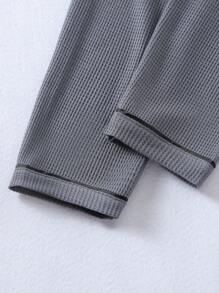 Roupão casual básico infantojuvenil masculino em Patchwork Xadrez com Botões