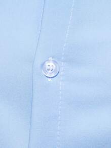 Manfinity Mode Men Ombre Button Up Long Sleeve Vacation Beach Shirt For Husband - Blue and White - View 5
