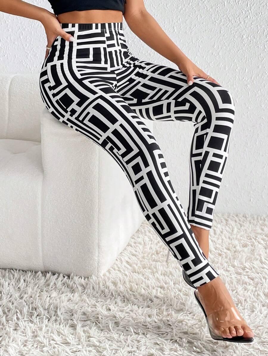 SHEIN Privé In Địa lý Thắt lưng băng rộng Xà cạp - Xanh và trắng - Xem 1