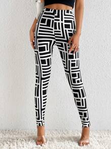 SHEIN Privé In Địa lý Thắt lưng băng rộng Xà cạp - Xanh và trắng - Xem 3