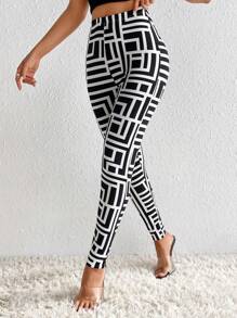 SHEIN Privé In Địa lý Thắt lưng băng rộng Xà cạp - Xanh và trắng - Xem 4