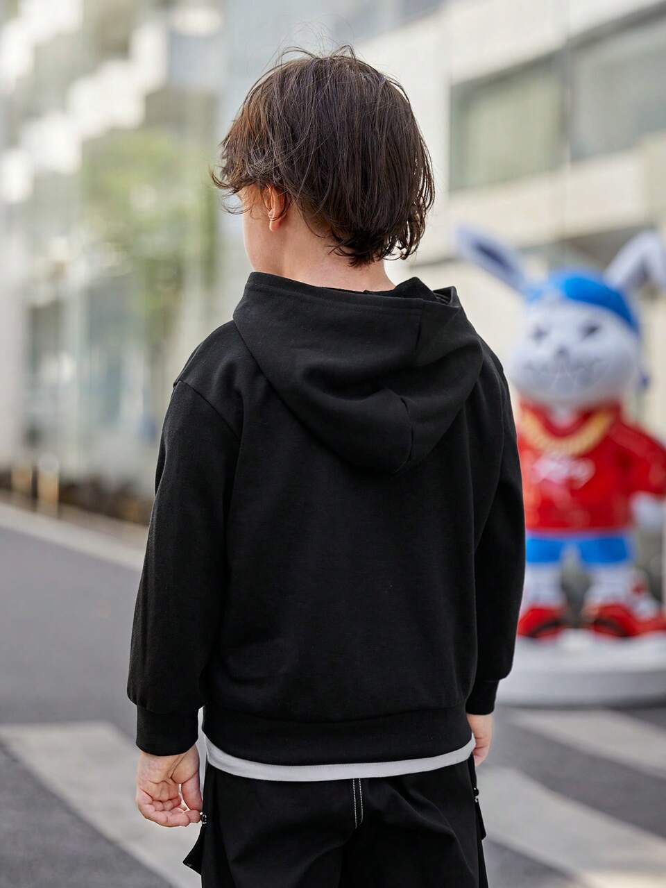 Young Boy Car & Letter Graphic Drop Shoulder Sweatshirt