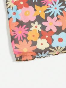 SHEIN VCAY 印花蕾絲邊吊帶連衣裙 - 彩色 - 查看 5