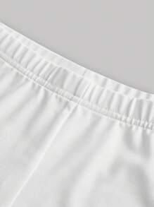 SHEIN ICON 蝴蝶圖案騎行褲 - 白色 - 查看 4