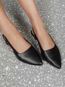 Women's Elegant & Simple & Comfortable & Fashionable Pointed Toe Flat Shoes In European And American Style - Black - View 1