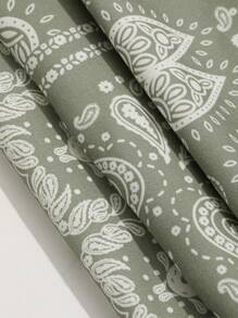 DAZY Paisley Print Wide Leg Pants - Green - View 8
