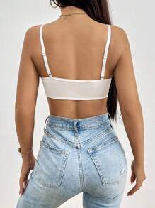 SHEIN Privé 花卉刺繡蕾絲邊吊帶連體衣 - 彩色 - 查看 2