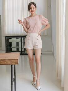 DAZY Button Detail Shorts
