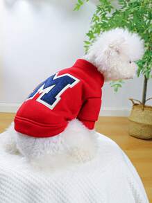 PETSIN 1st Pet Geborduurde Letter M Sweatshirt Jas Voor Honden & Katten