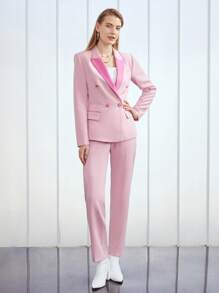 MOTF PREMIUM PINK SUIT PANTS WITHOUT BELT - Baby Pink - View 5