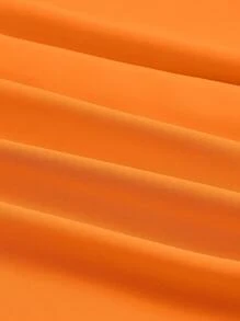 SHEIN MOD 素色肩上打結吊帶連衣裙 - 橘色 - 查看 3