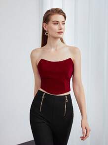 MOTF PREMIUM Quây Quần skinny Nhung Áo - Màu Đỏ Sâu - Xem 5