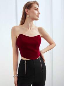 MOTF PREMIUM Quây Quần skinny Nhung Áo - Màu Đỏ Sâu - Xem 7