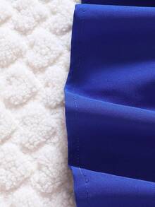 腰帶 褶皺邊純色嬰童（女）洋裝